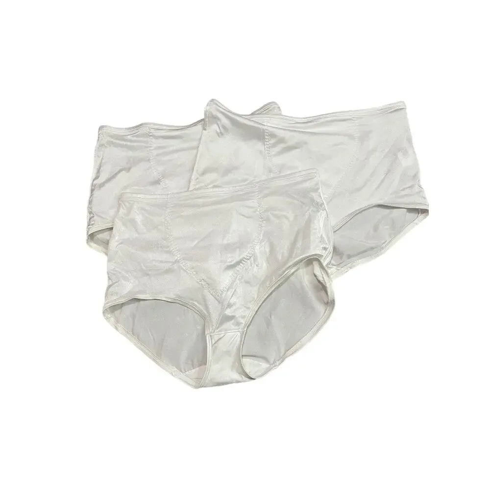 Vintage Sears Shiny White Granny Panty Style 49600 3XL Set of 3